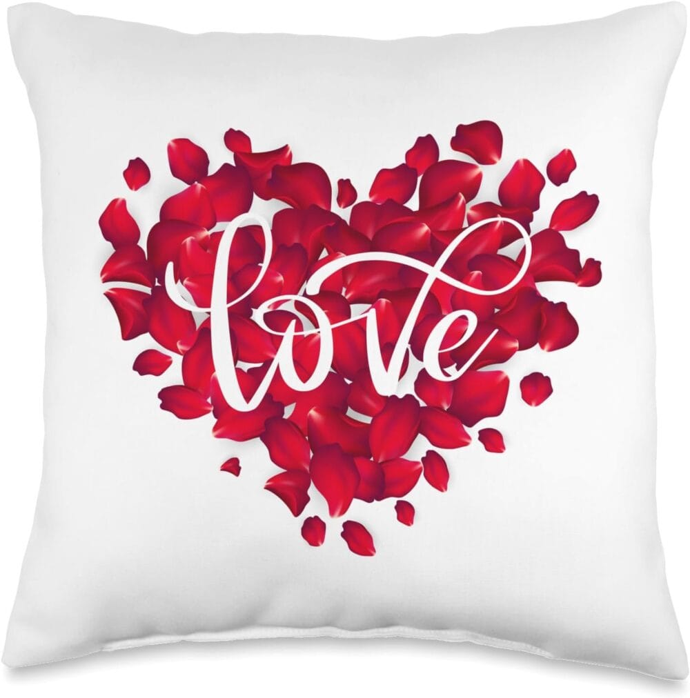 Heartfelt Blooms, Valentine's Floral Fantasy Throw Pillow
