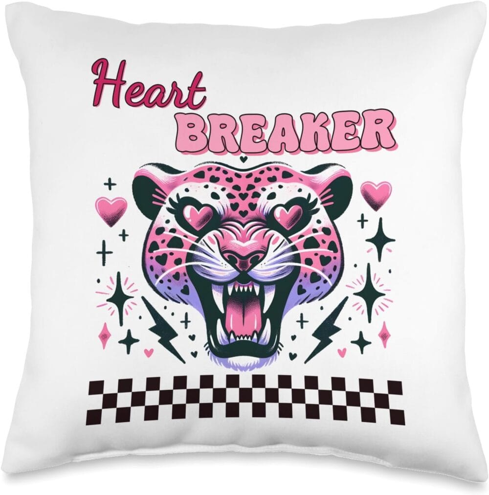 Heart funny breaker Anti love velentine's anti valentine's Throw Pillow