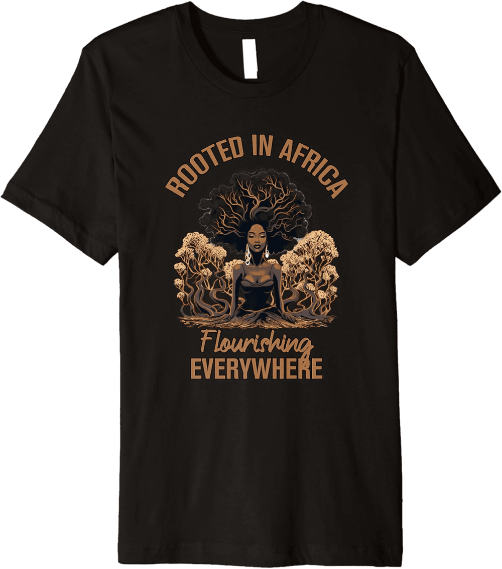 African Roots Blossom, Empowering Women's Tee, Flourishing T-Shirt