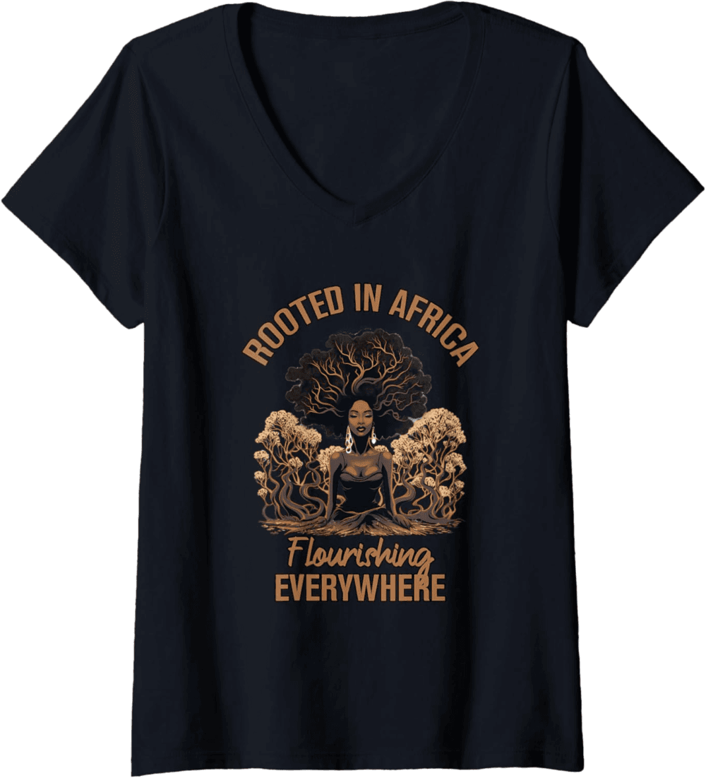 African Roots Blossom, Empowering Women's Tee, Flourishing