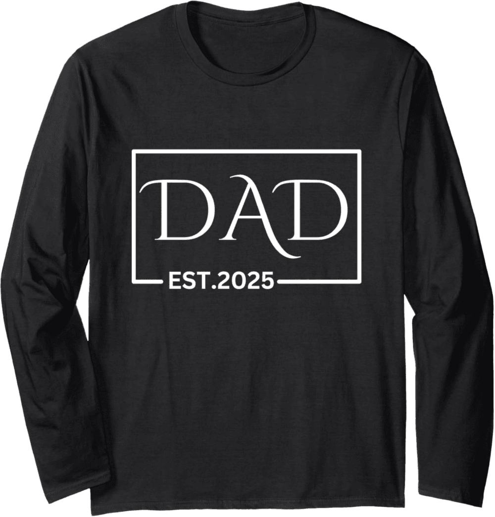 Dad Est 2025 New Dad present for Dad pregnancy announcement Long Sleeve T-Shirt