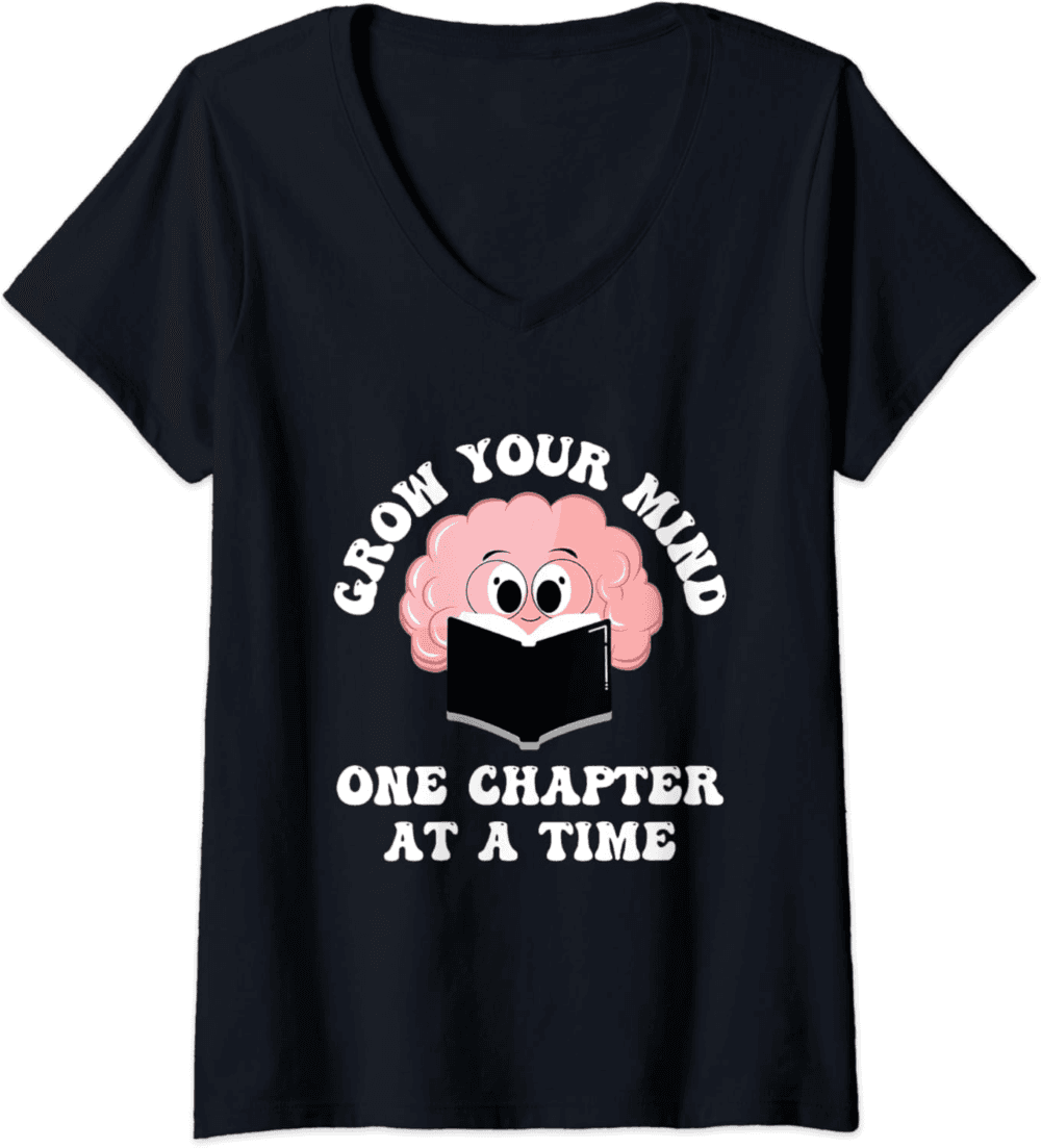 Bookworms' Grow Your Mind One Chapter At A Time V-Neck T-Shirt