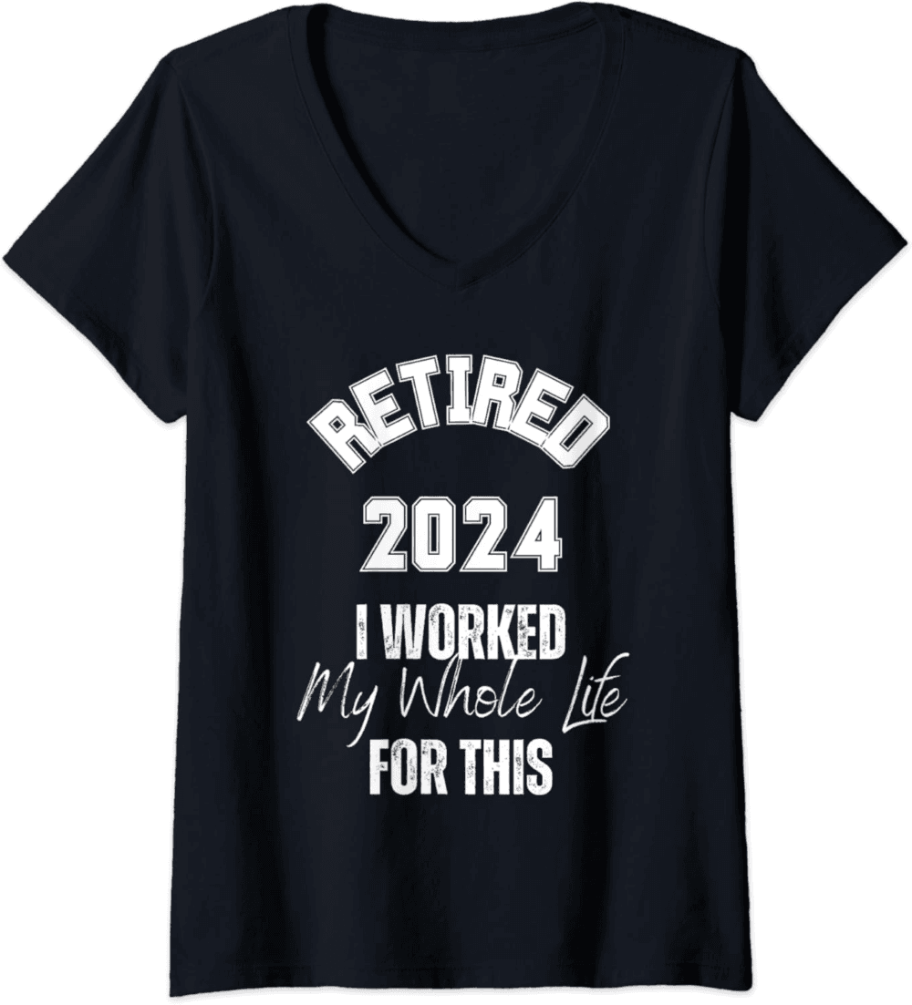 Retirement present for Men and Women Retired in 2024 V-Neck T-Shirt