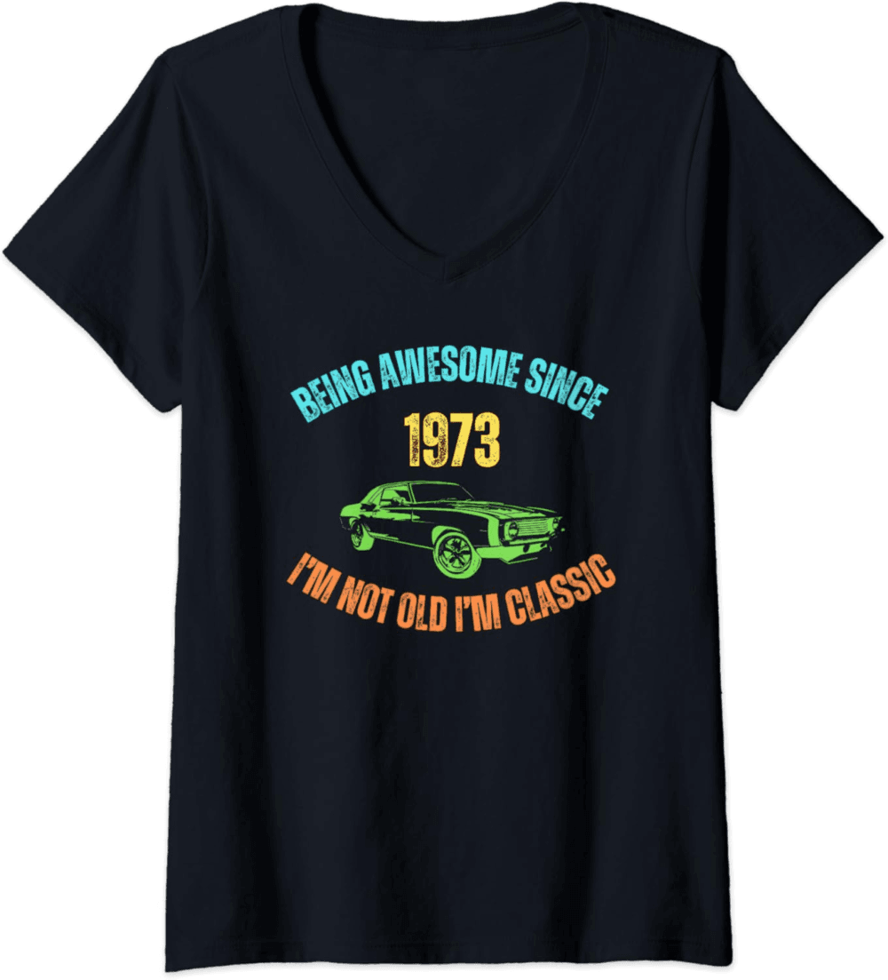 Funny original present for birthday Vintage 1973 Birthday V-Neck T-Shirt