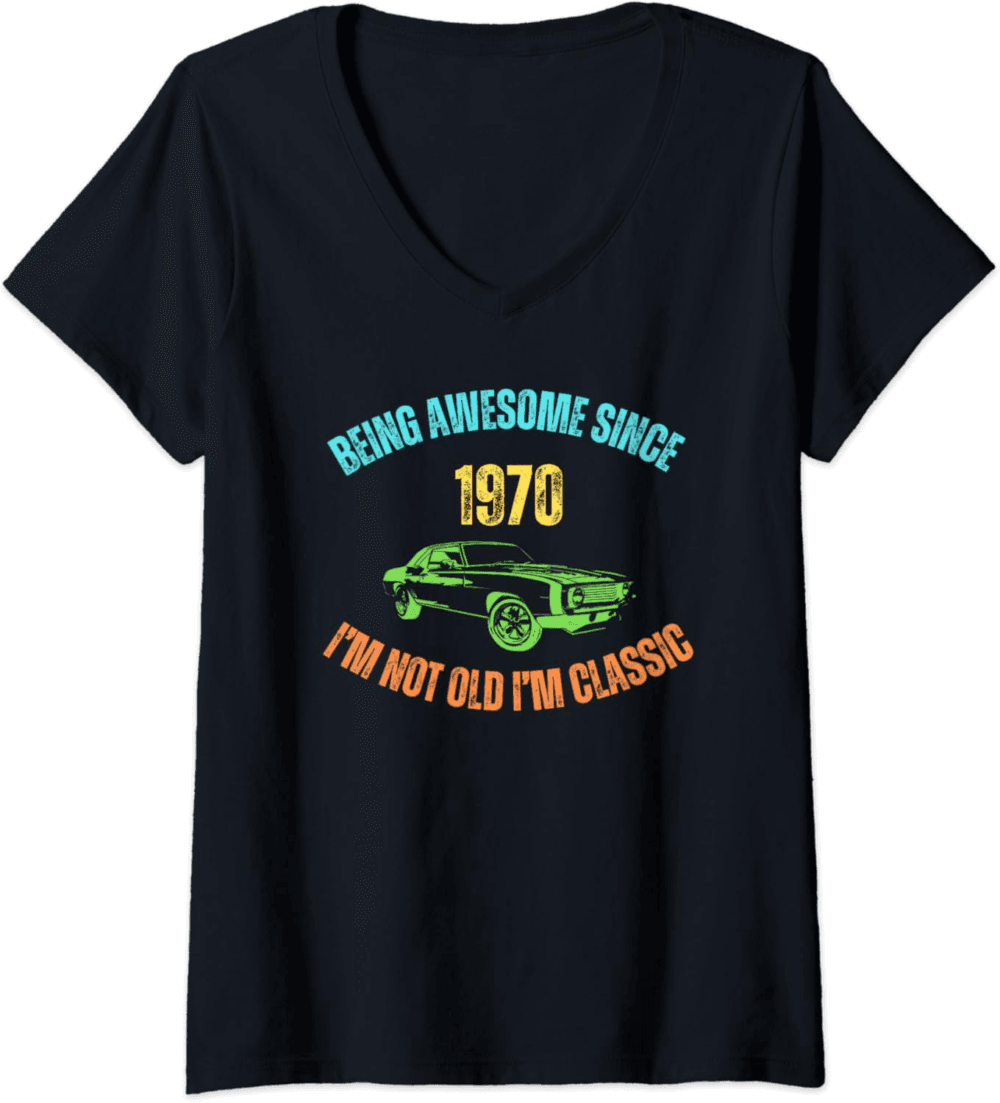 Funny original present for birthday Vintage 1970 Birthday V-Neck T-Shirt