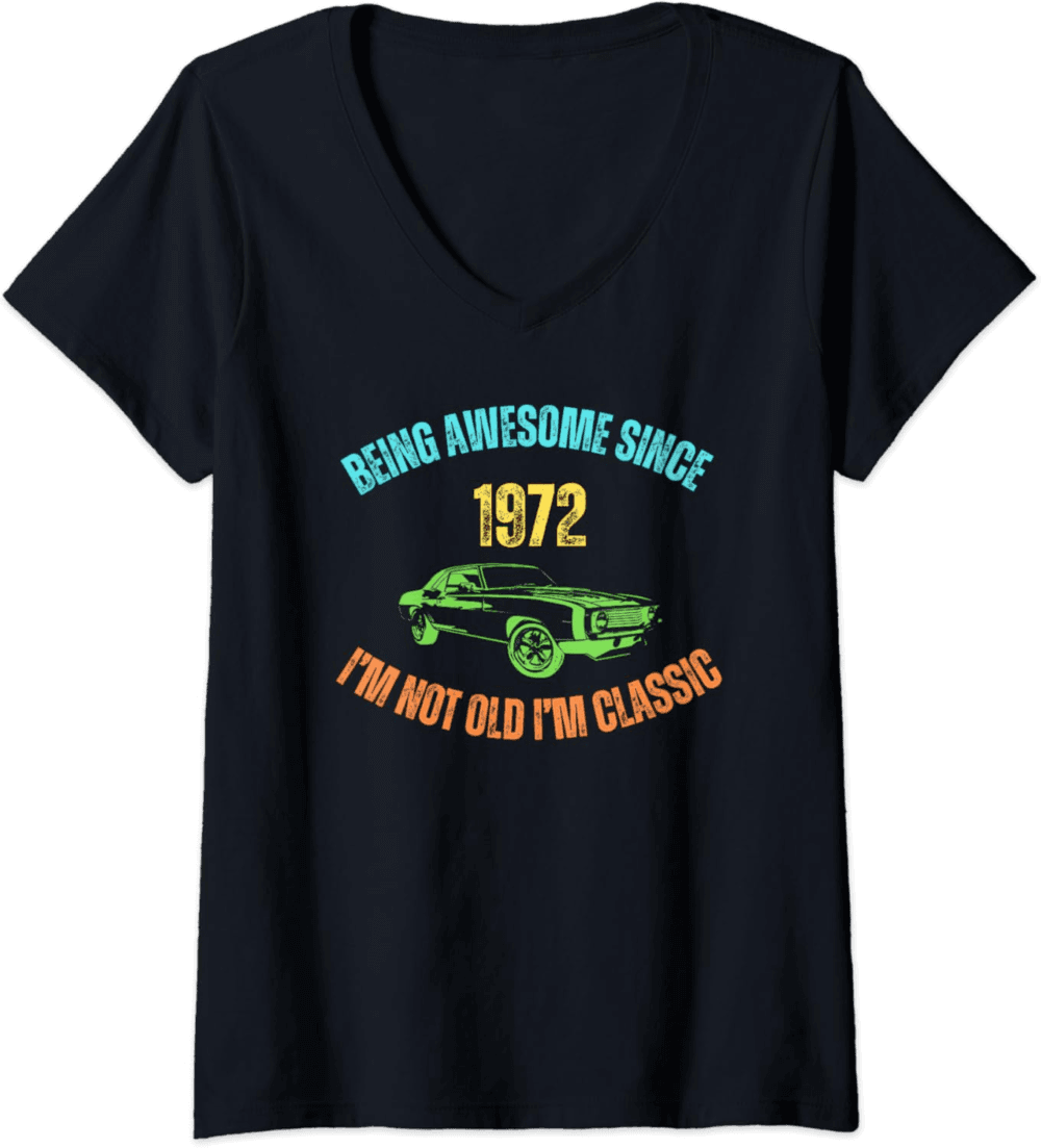 Funny original present for birthday Vintage 1972 Birthday V-Neck T-Shirt