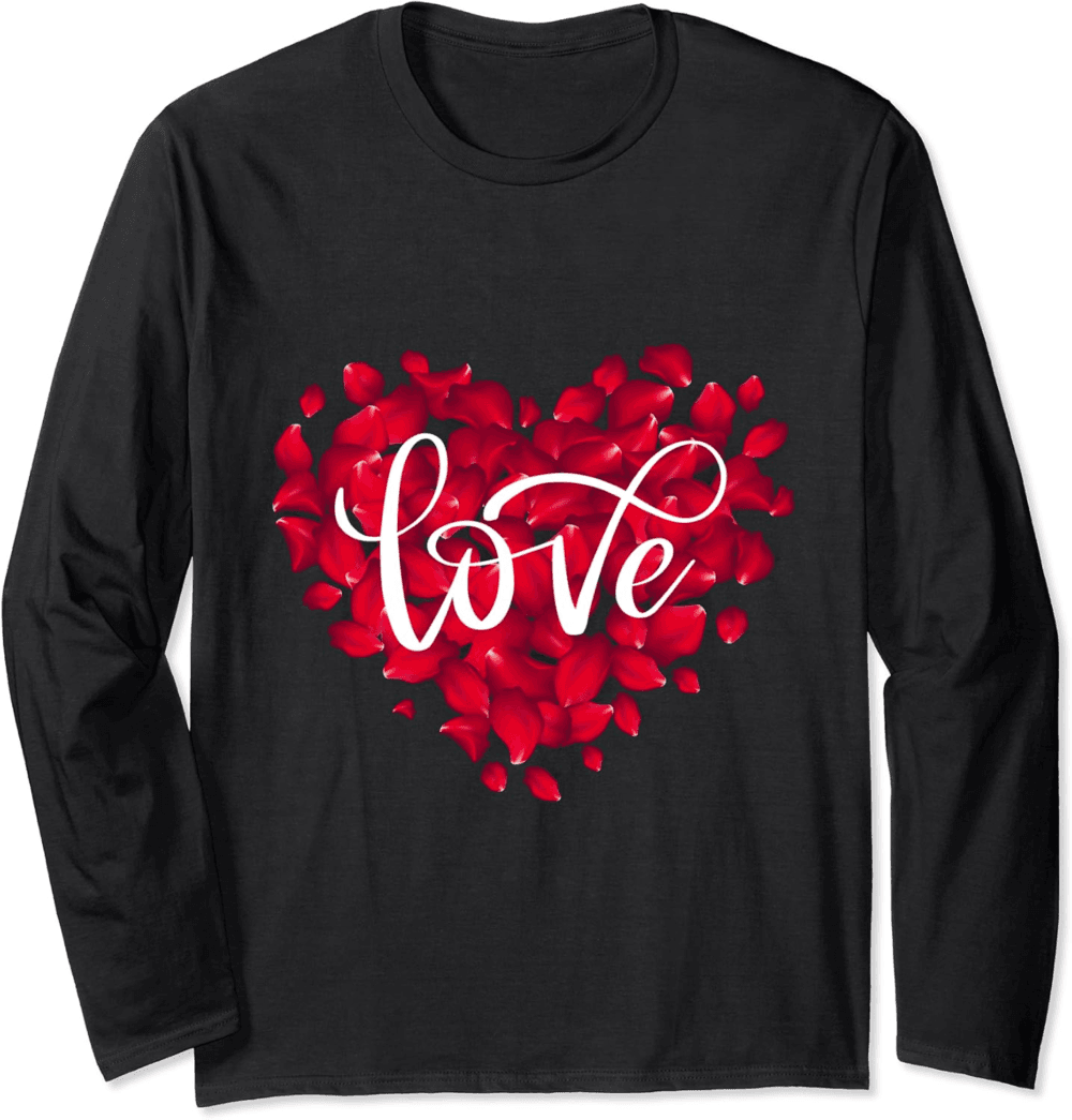 Heartfelt Blooms, Valentine's Floral Fantasy Long Sleeve T-Shirt