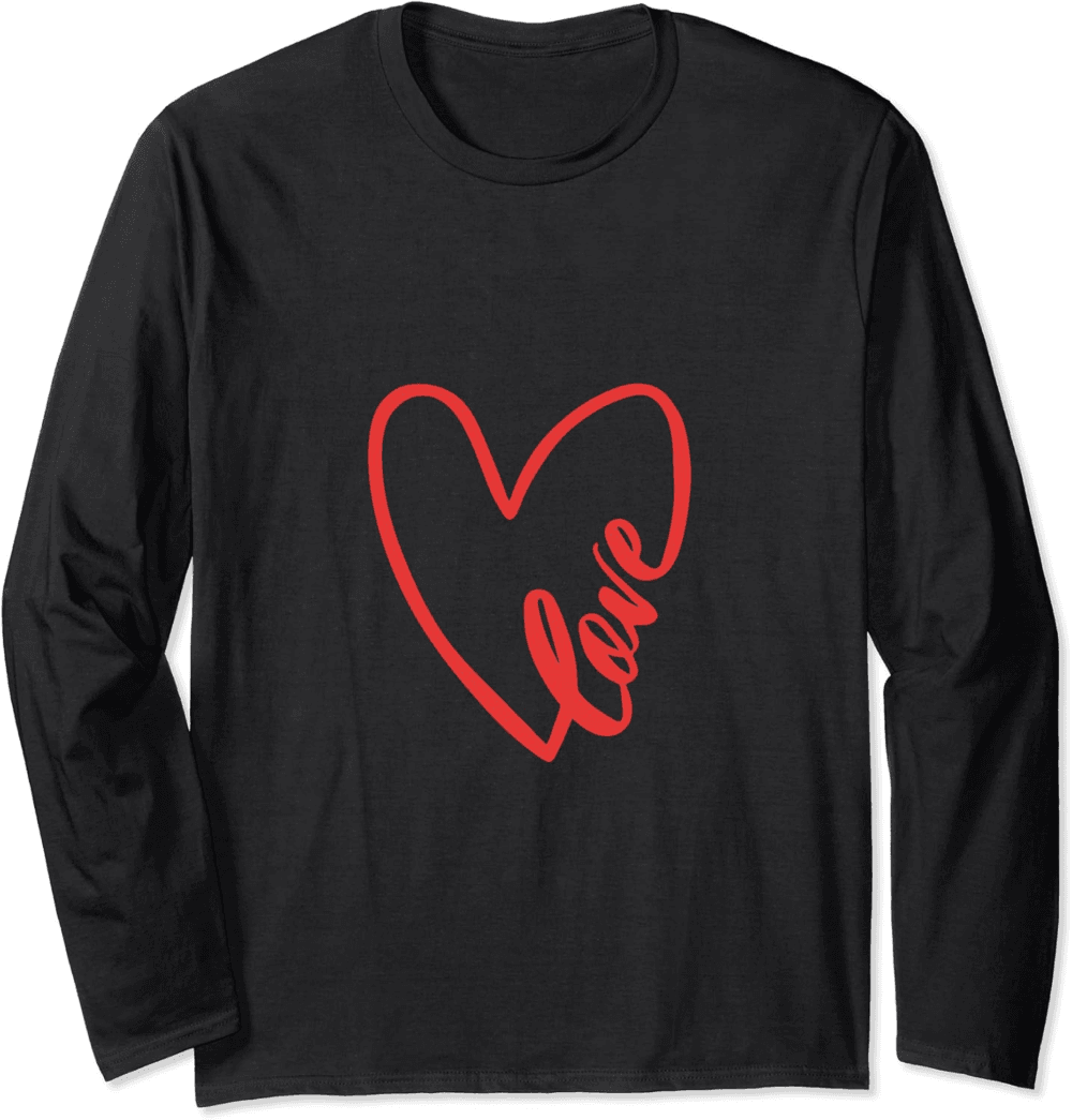 Heartfelt Love, Shaped to Perfection Long Sleeve T-Shirt
