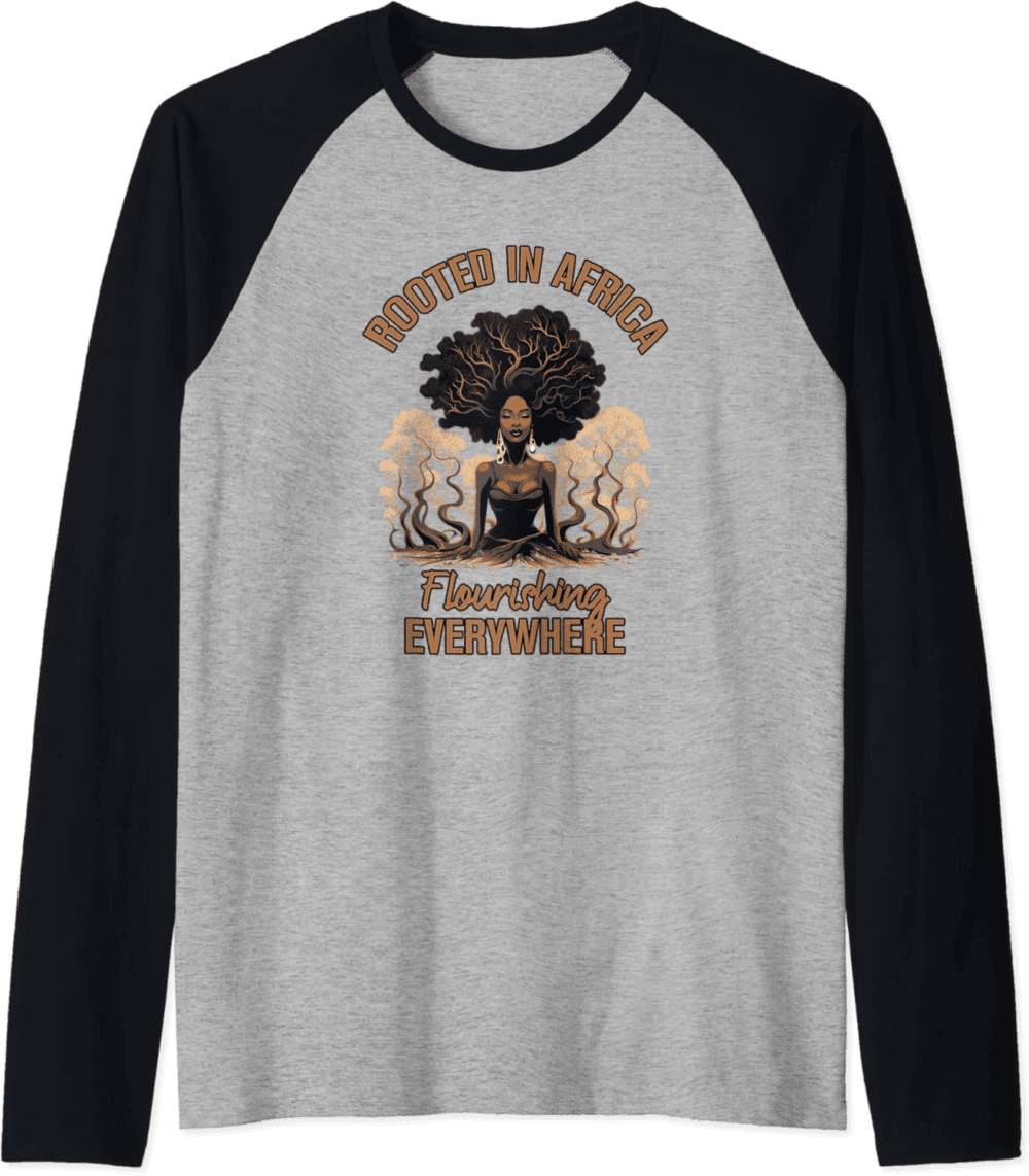 Camiseta African Roots Blossom, Empowering para mujer, Flourishing