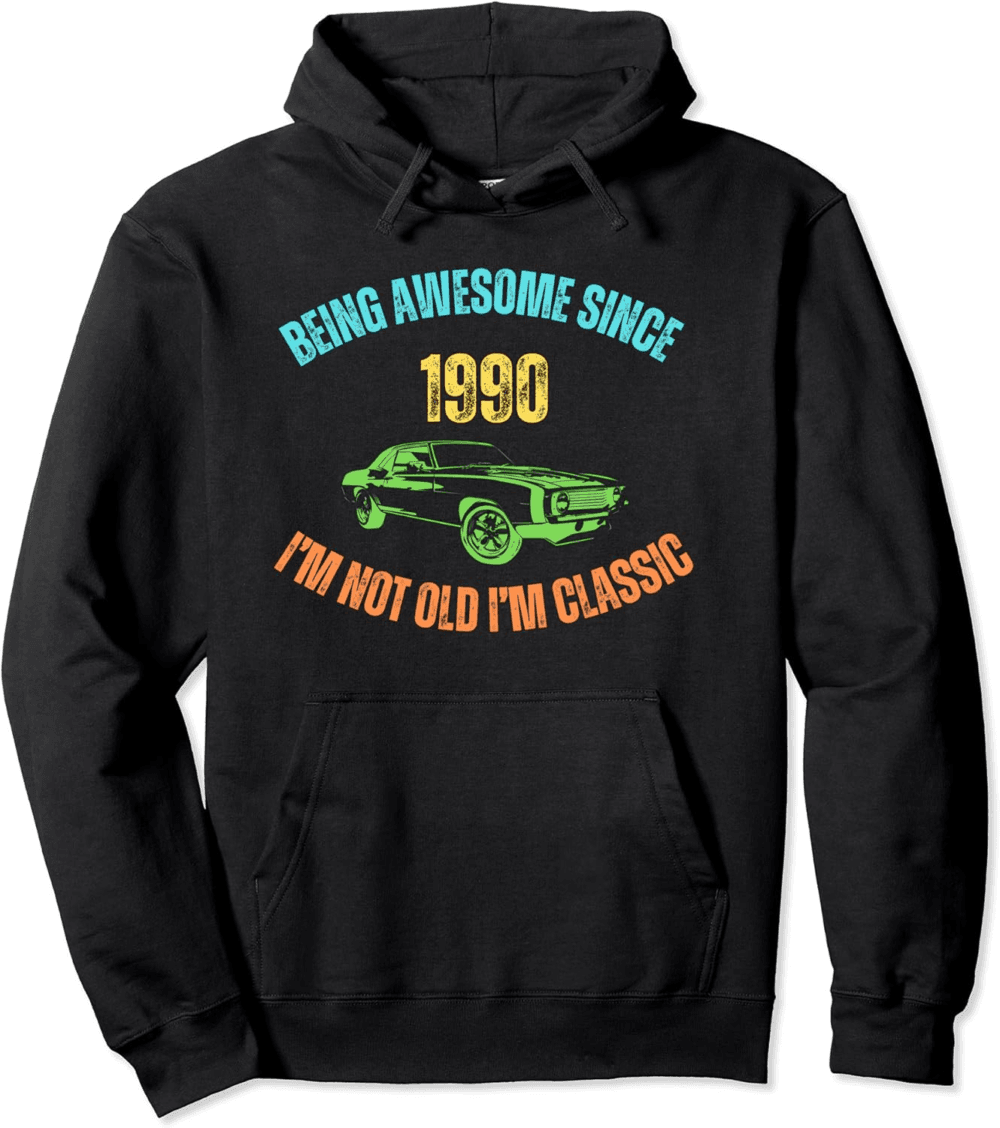 Funny original present for birthday Vintage 1990 Birthday Hoodie