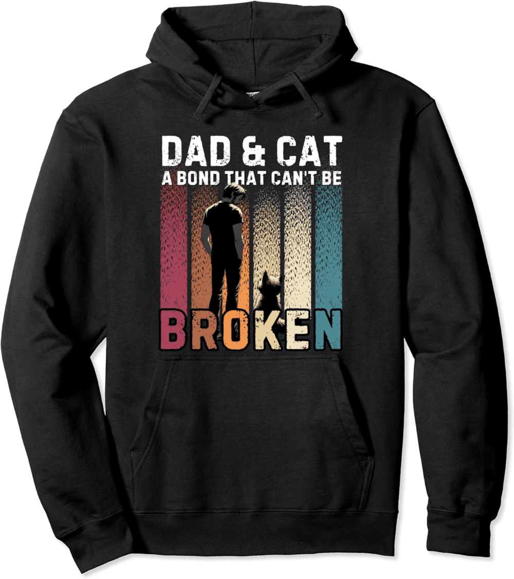 A dad and his cat, a bond that can't be broken retro Hoodie